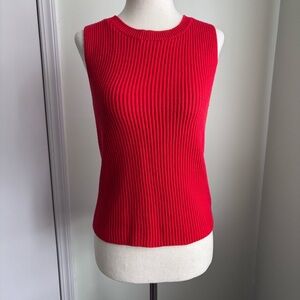 J.Crew Red Ribbed Tank Top size xxs euc